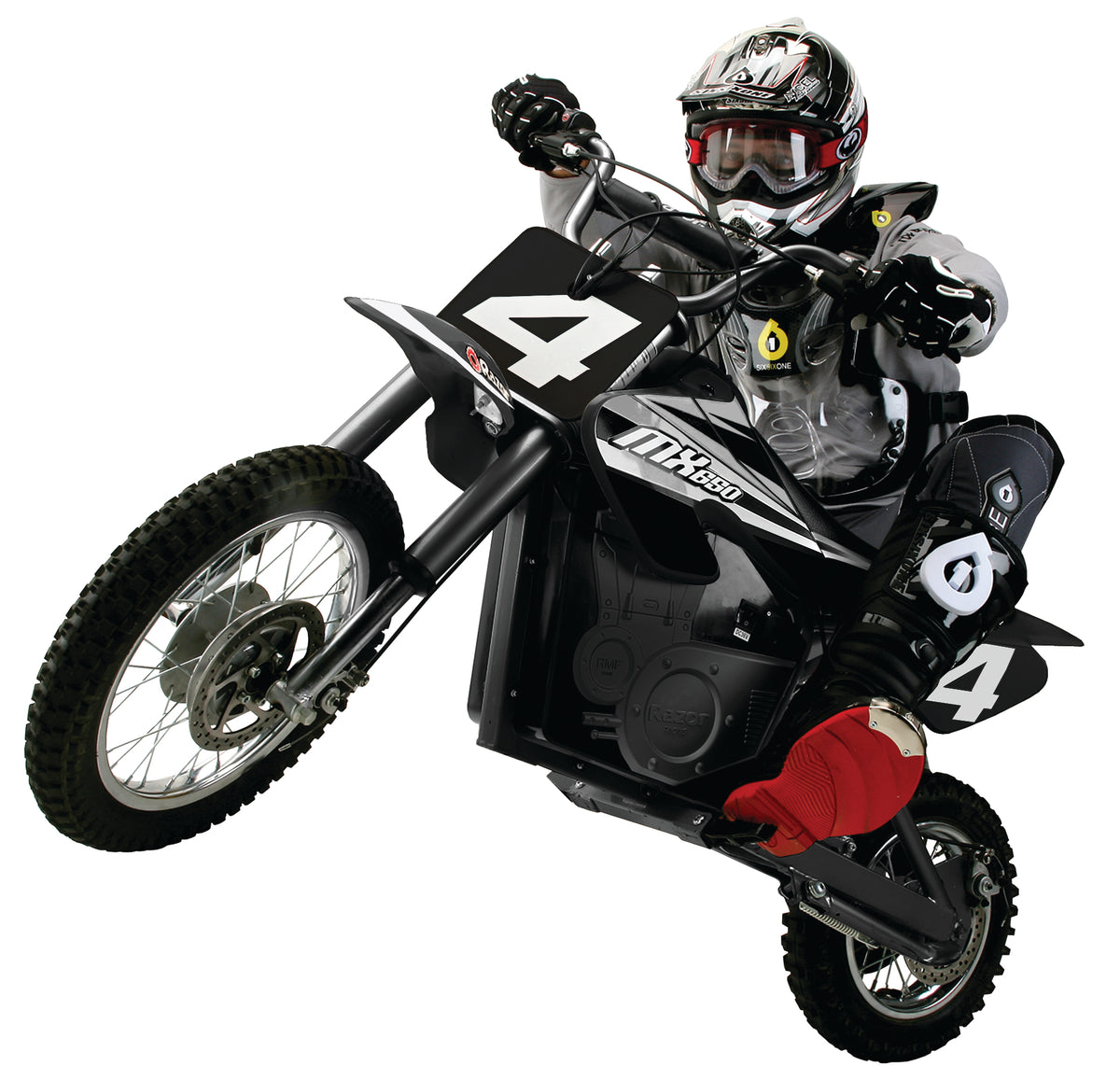 Razor MX650 Dirt Rocket Electric Motocross Dirt Bikes w/Helmets, Black (2 Pack)