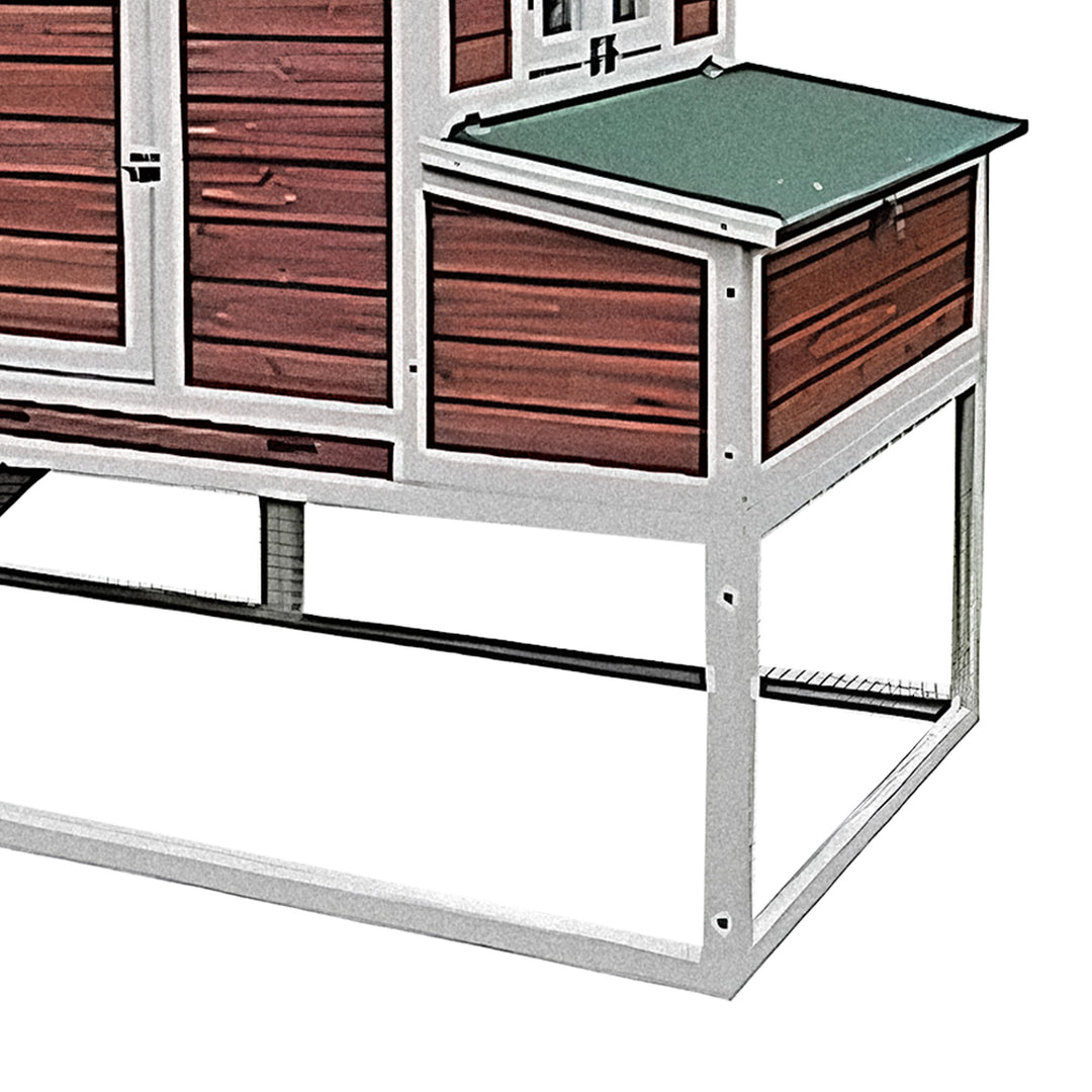My Backyard Farm Chicken Coop with PVC Roof and Vent Window, Dark Red (Open Box)