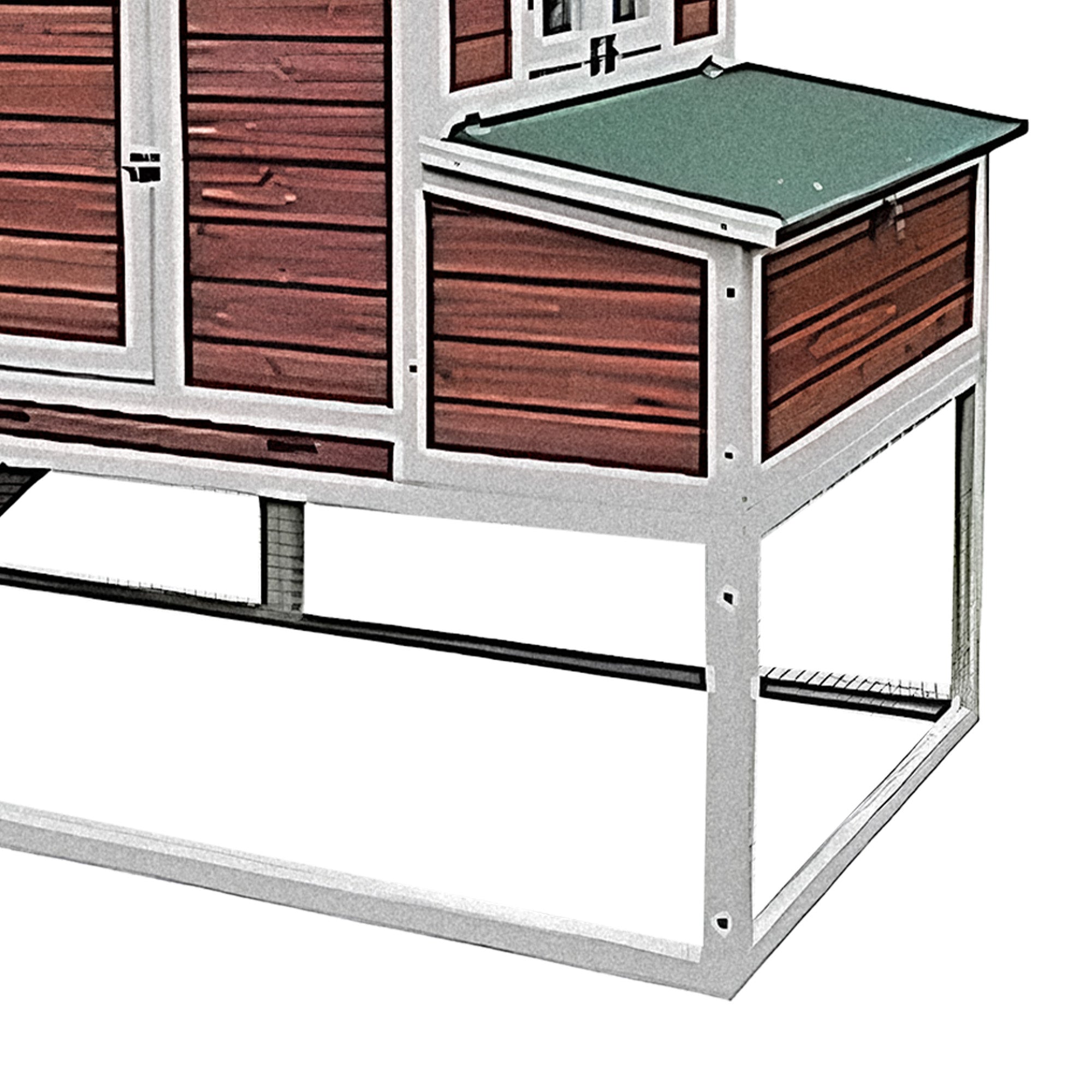 My Backyard Farm Chicken Ranch Coop w/PVC Roof and Vent Window, Dark Red (Used) - VMInnovations
