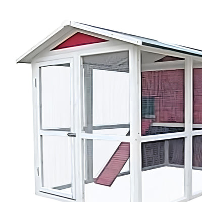 My Backyard Farm Medium Sized 50x76x50 Inch Vintage Chicken Coop, Red (Open Box) - VMInnovations