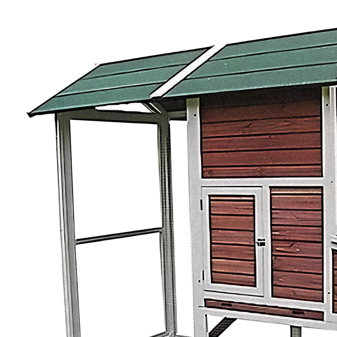 My Backyard Farm Chicken Coop with PVC Roof and Vent Window, Dark Red (Open Box)