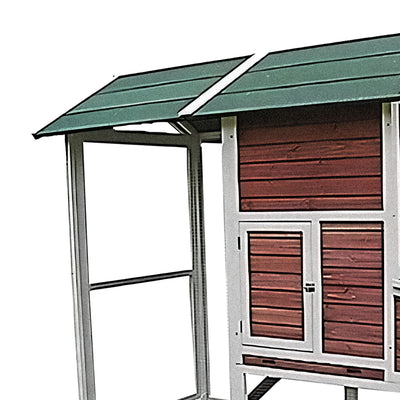 My Backyard Farm Chicken Ranch Coop w/PVC Roof and Vent Window, Dark Red (Used) - VMInnovations