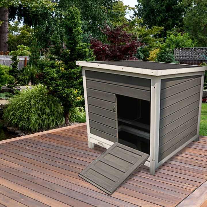 My Backyard Farm 29 x 30 x 27.9 Inch Nesting & Roosting Box w/Metal Tray, Gray - VMInnovations