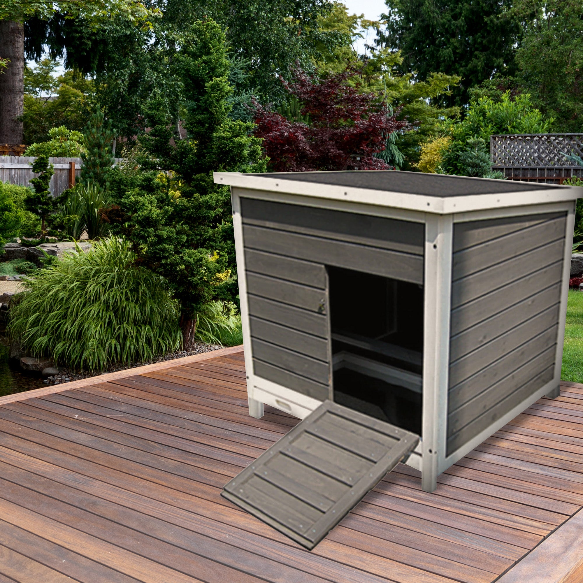 My Backyard Farm 29"x30"x27.9" Nesting & Roosting Box w/Tray, Gray (Open Box) - VMInnovations