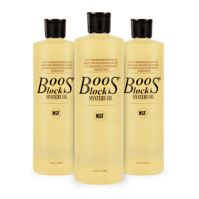 John Boos Reversible 18 x 13 Inch Cutting Board and 3 Piece Maintenance Oil Set