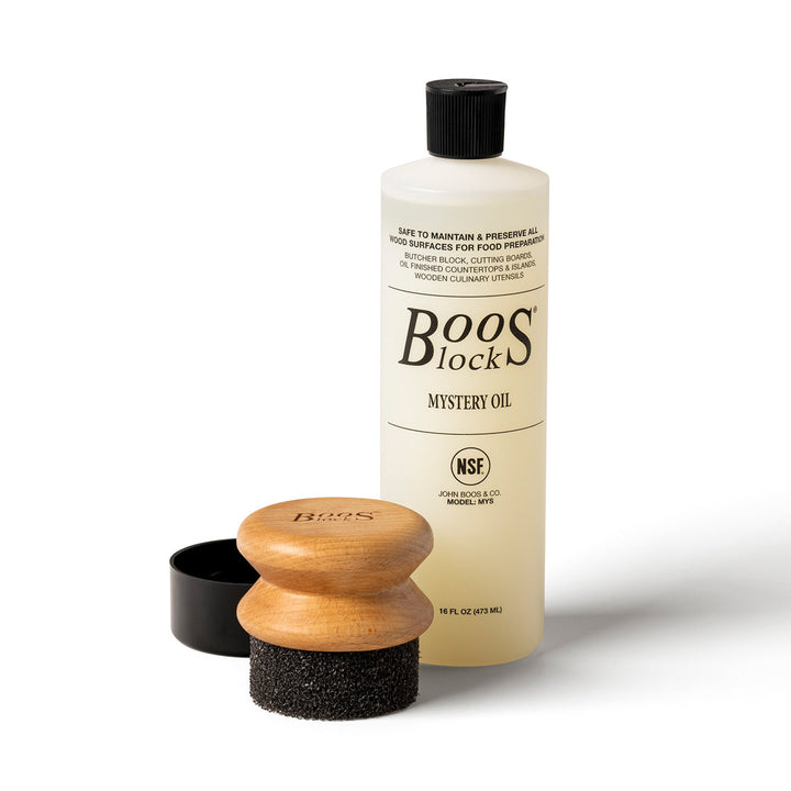 John Boos 16 fl oz Oil & Applicator Wooden Cutting Board Care Set (Open Box) - VMInnovations