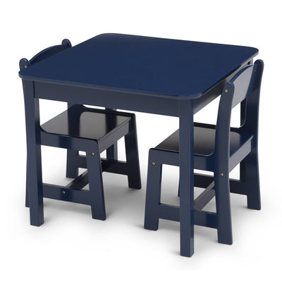 Delta Children MySize Wooden Table & Chairs for Toddlers, Deep Blue (Open Box)