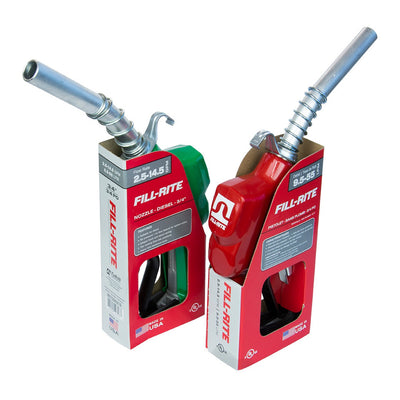 Fill-Rite N100DAU12G 1 Inch Automatic Gas Pump Fuel Hose Nozzle with Hook, Green