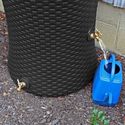 Good Ideas Impressions 50 Gal Nantucket Rain Barrel Planter, Universal Stand