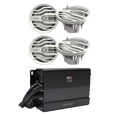 MB Quart Marine Powersports Nautic Class D Amplifier w/ 2 Power Sports Speakers - VMInnovations