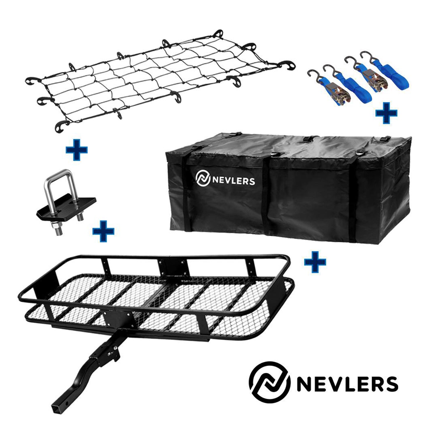 Nevlers Folding Hitch Mount Cargo Carrier w/Bag & Accessories (Open Box) - VMInnovations