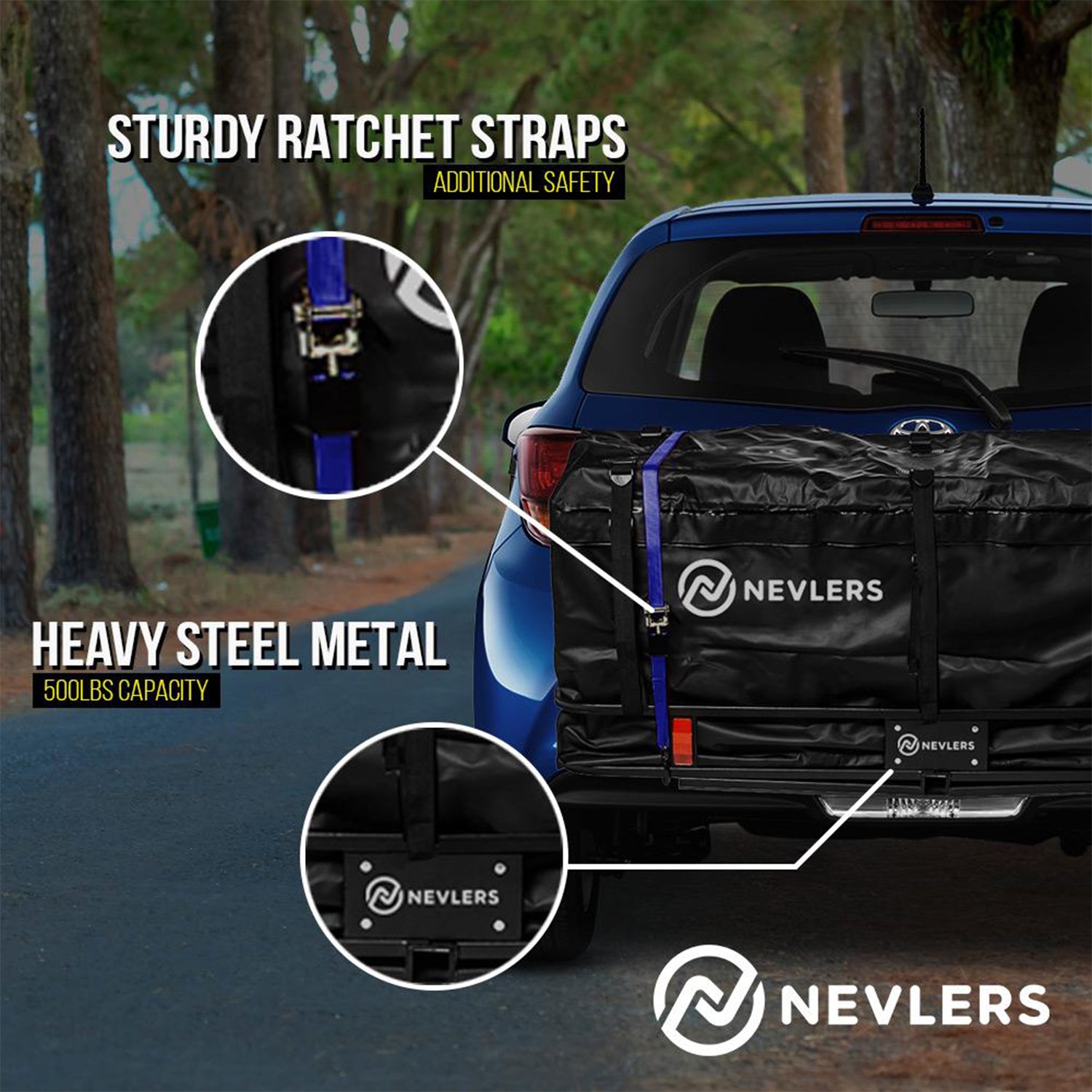 Nevlers Folding Hitch Mount Cargo Carrier w/Bag & Accessories (Open Box) - VMInnovations