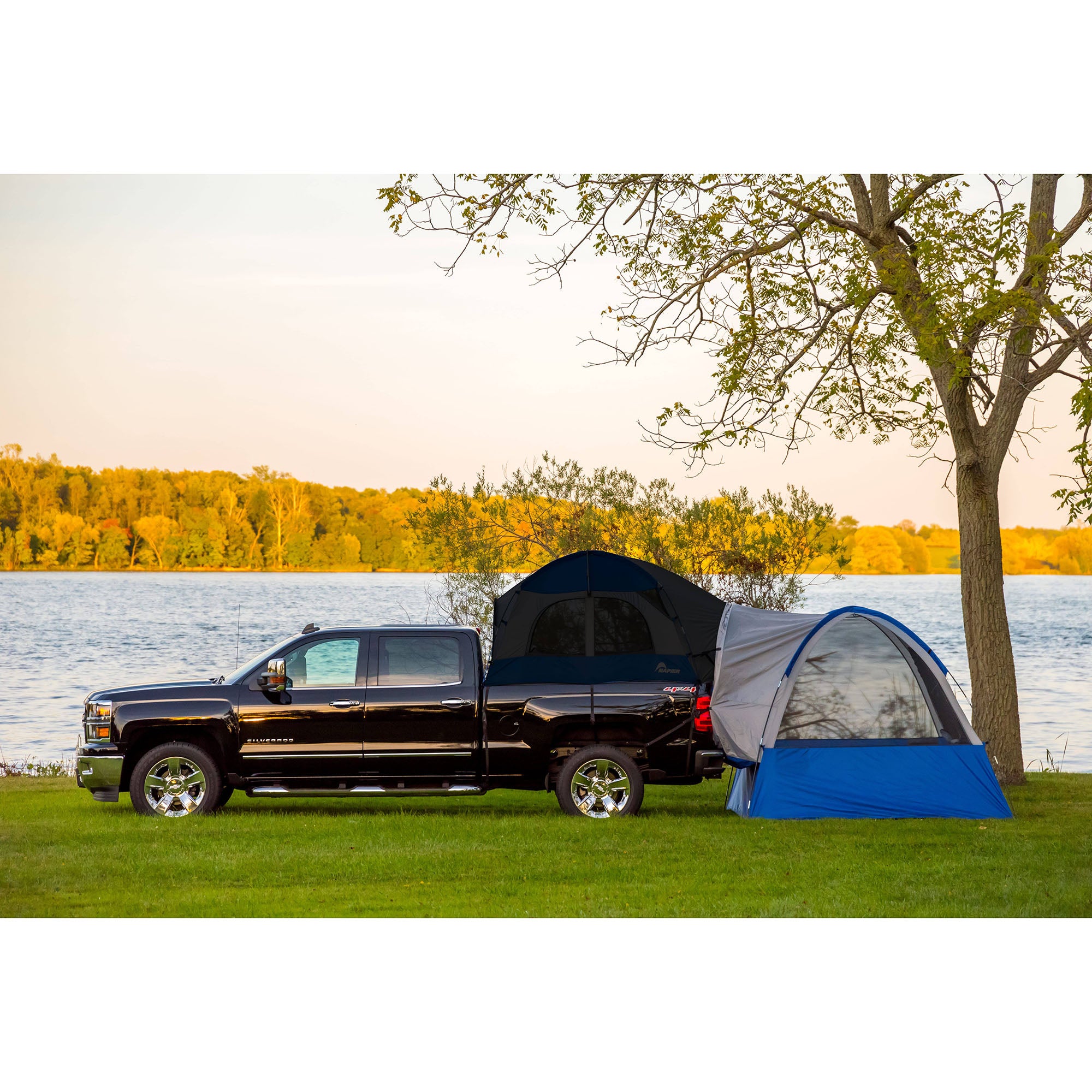 Napier Sportz Link Portable 4 Person Truck Bed Attachment Camping Tent, Blue
