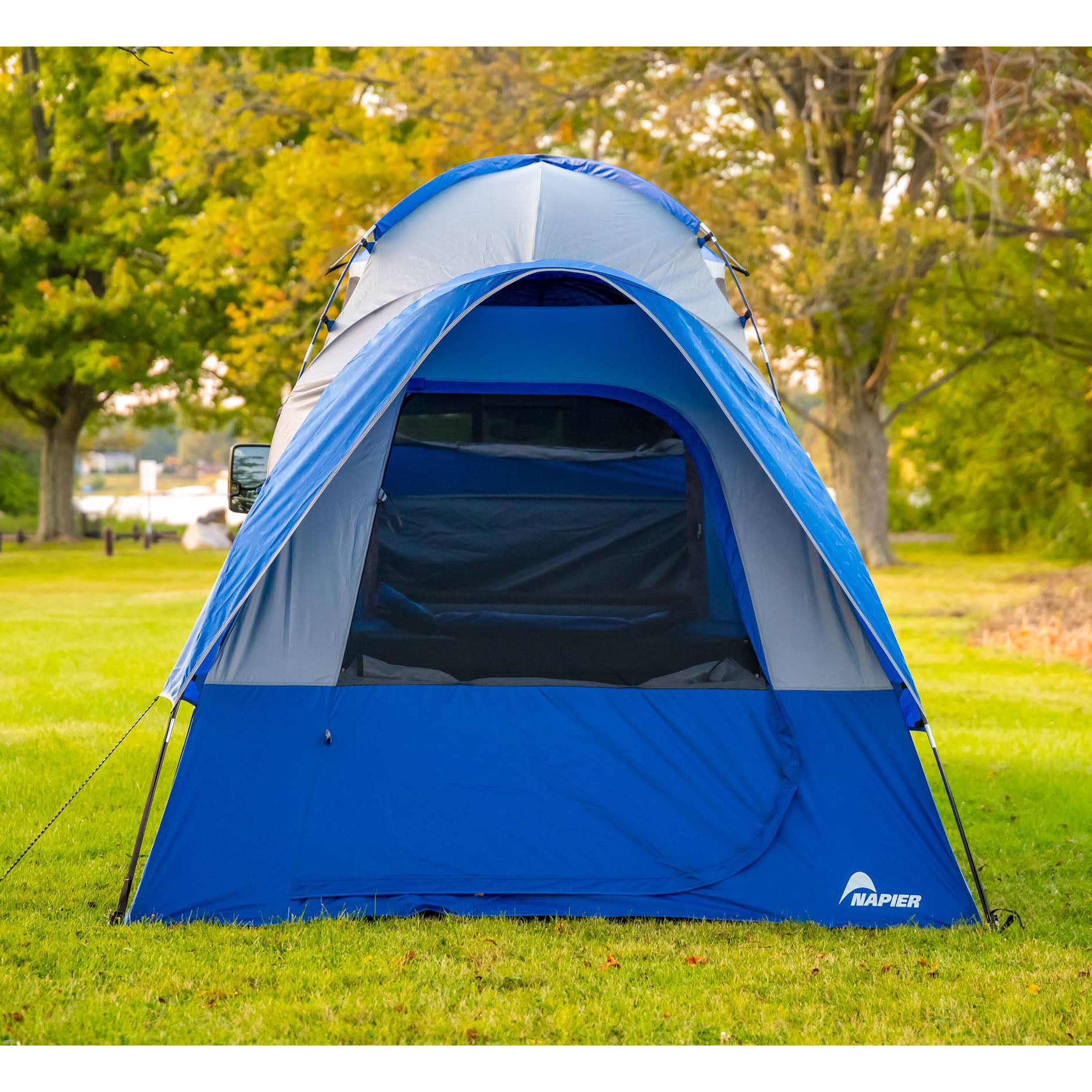Napier Sportz Link Portable 4 Person Truck Bed Attachment Camping Tent, Blue