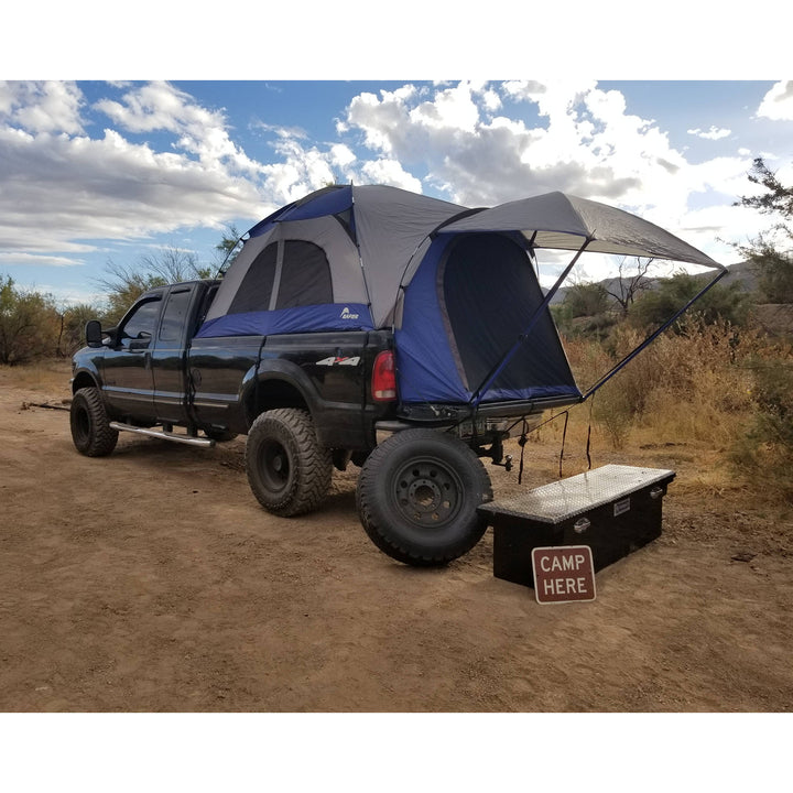Napier Sportz Compact Truck Bed 2 Person Tent w/ Sun Awning, Blue (Open Box) - VMInnovations
