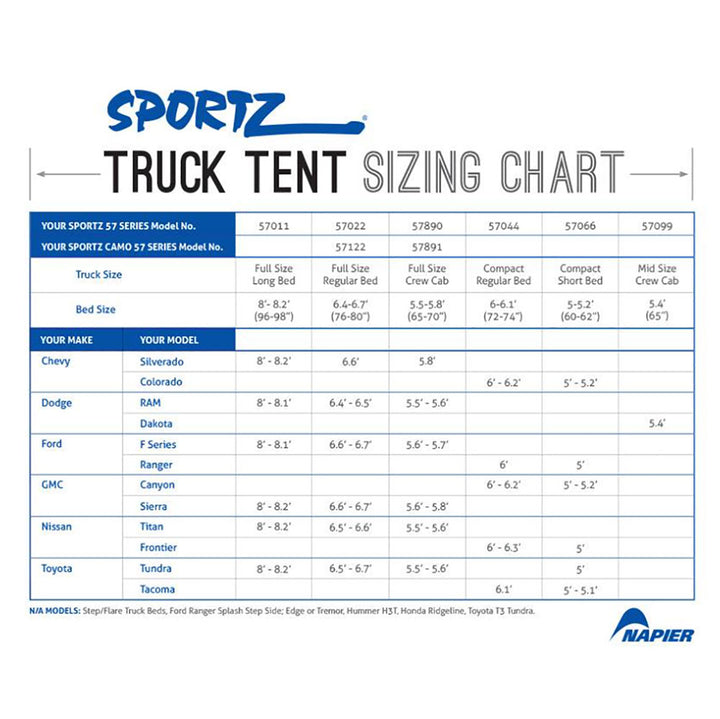 Napier Sportz Compact Truck Bed 2 Person Tent w/ Sun Awning, Blue (Open Box) - VMInnovations