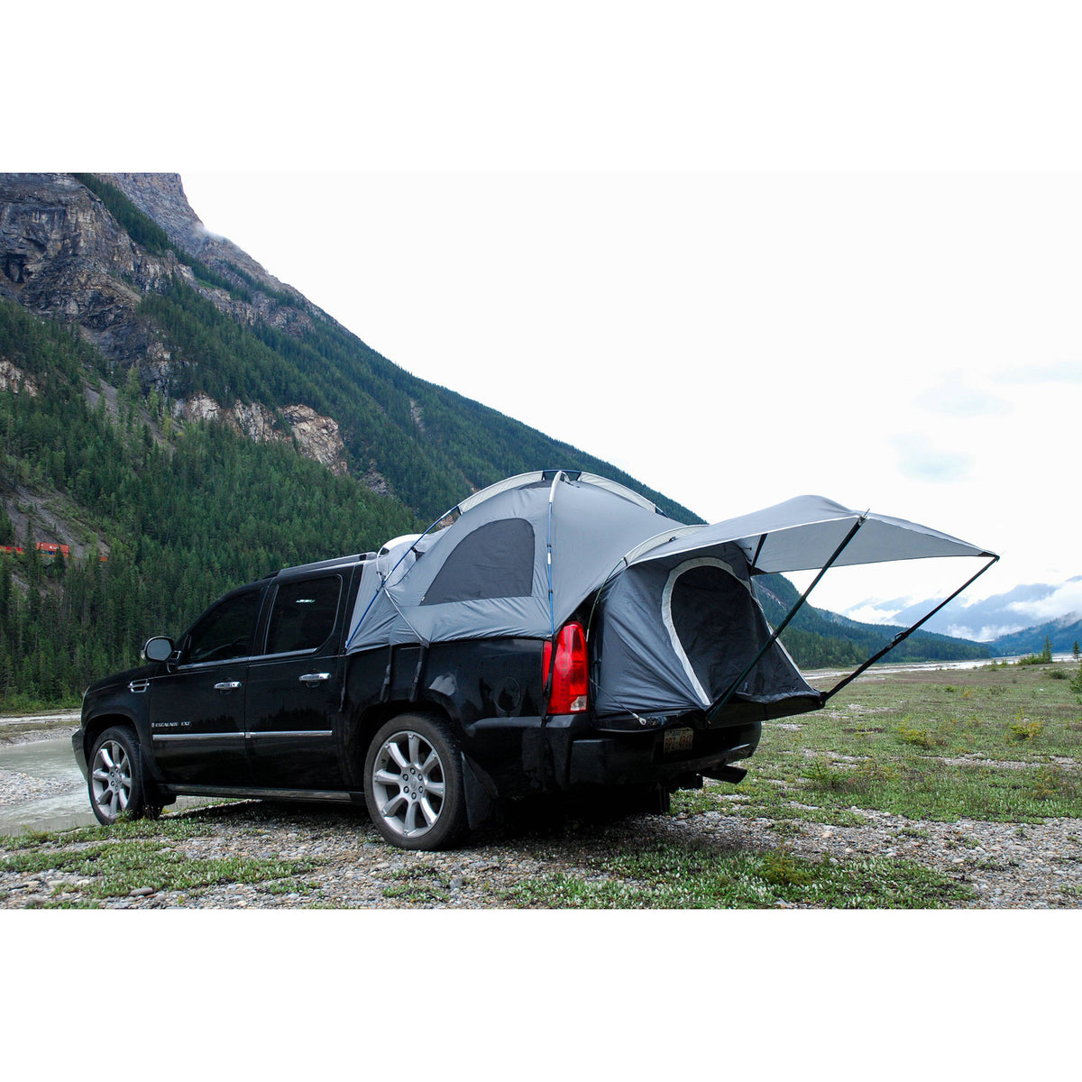 Napier Sportz Avalanche Pickup Truck Bed 2 Person Camping Tent with Awning, Gray