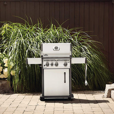 Napoleon Rogue XT 425 51000 BTU Propane Gas Grill w/Side Burner, Silver