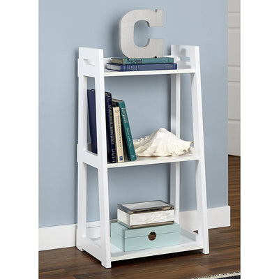 ClosetMaid Narrow 3 Tier Ladder Bookshelf Storage Shelving Unit, White(Open Box)