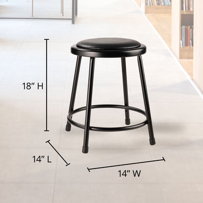 National Public Seating 6400 Series 18" Steel Stool Supports 300lb, Black (Used) - VMInnovations