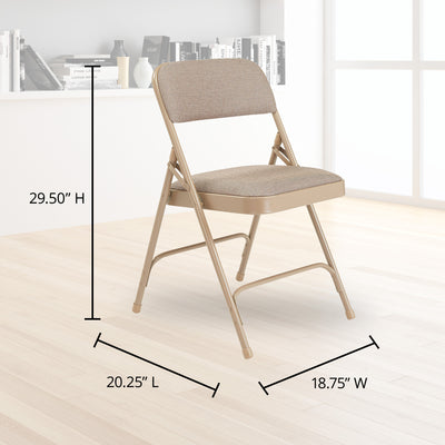 NPS 2200 Series 2" Cushion Fabric Upholstered Folding Chair, Beige, 4pk (Used) - VMInnovations
