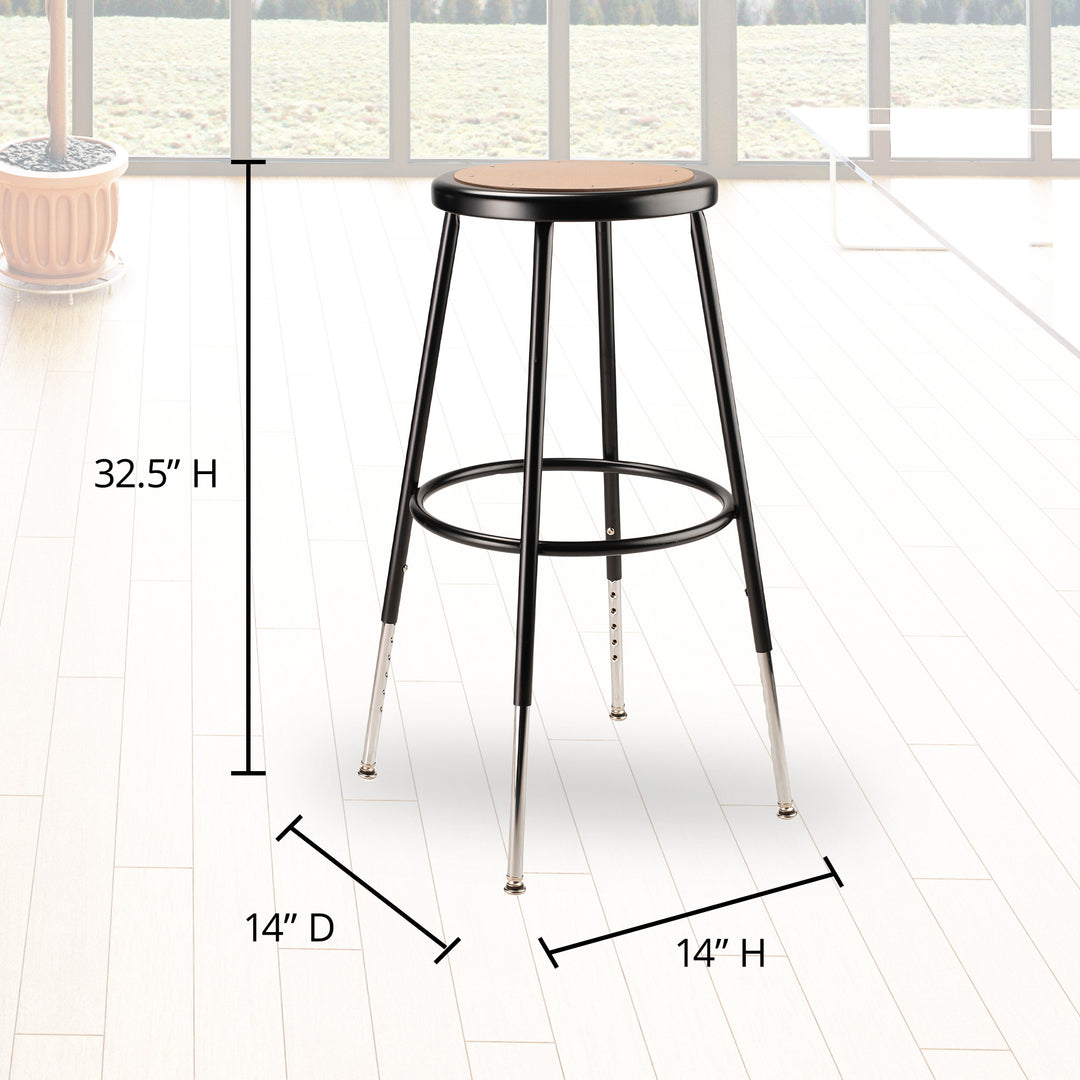 National Public Seating 6200 Series Heavy Duty 32.5" Adjustable Stool, Black