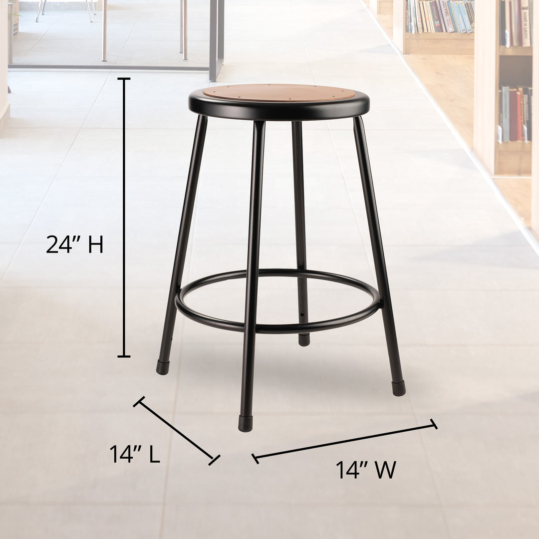 National Public Seating 24.5" Steel Stool Supports 500 Pounds, Black (Used) - VMInnovations