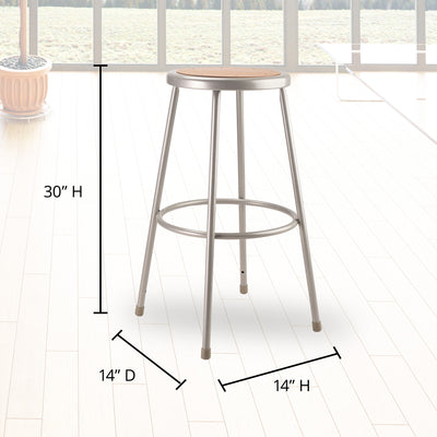 National Public Seating 30" Steel Stool Supports 500 Pounds, Grey (Used) - VMInnovations