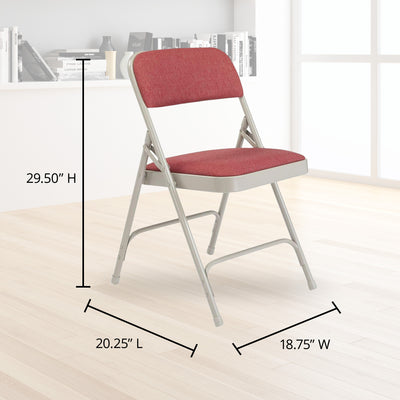 NPS 2200 Series 2" Upholstered Folding Chair, Cabernet, 4 Pack (Open Box) - VMInnovations