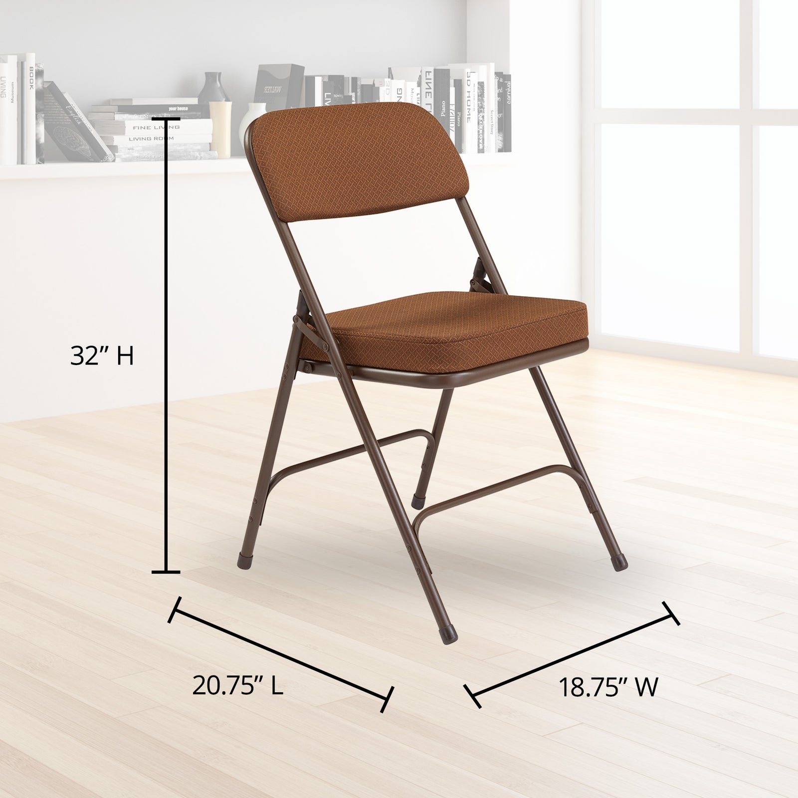 NPS 3200 Series 2" Vinyl Upholstered Office Folding Chair, Brown, 2pk(Open Box) - VMInnovations