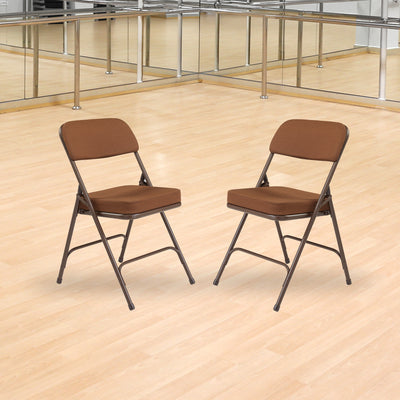 NPS 3200 Series 2" Vinyl Upholstered Office Folding Chair, Brown, 2pk(Open Box) - VMInnovations