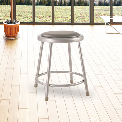 National Public Seating 6400 Series 18" Steel Stool Supports 300lb, Grey (Used) - VMInnovations