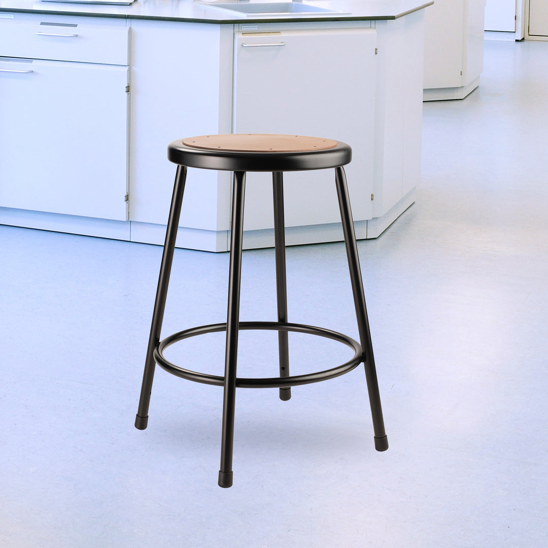 National Public Seating 24.5" Steel Stool Supports 500 Pounds, Black (Used) - VMInnovations