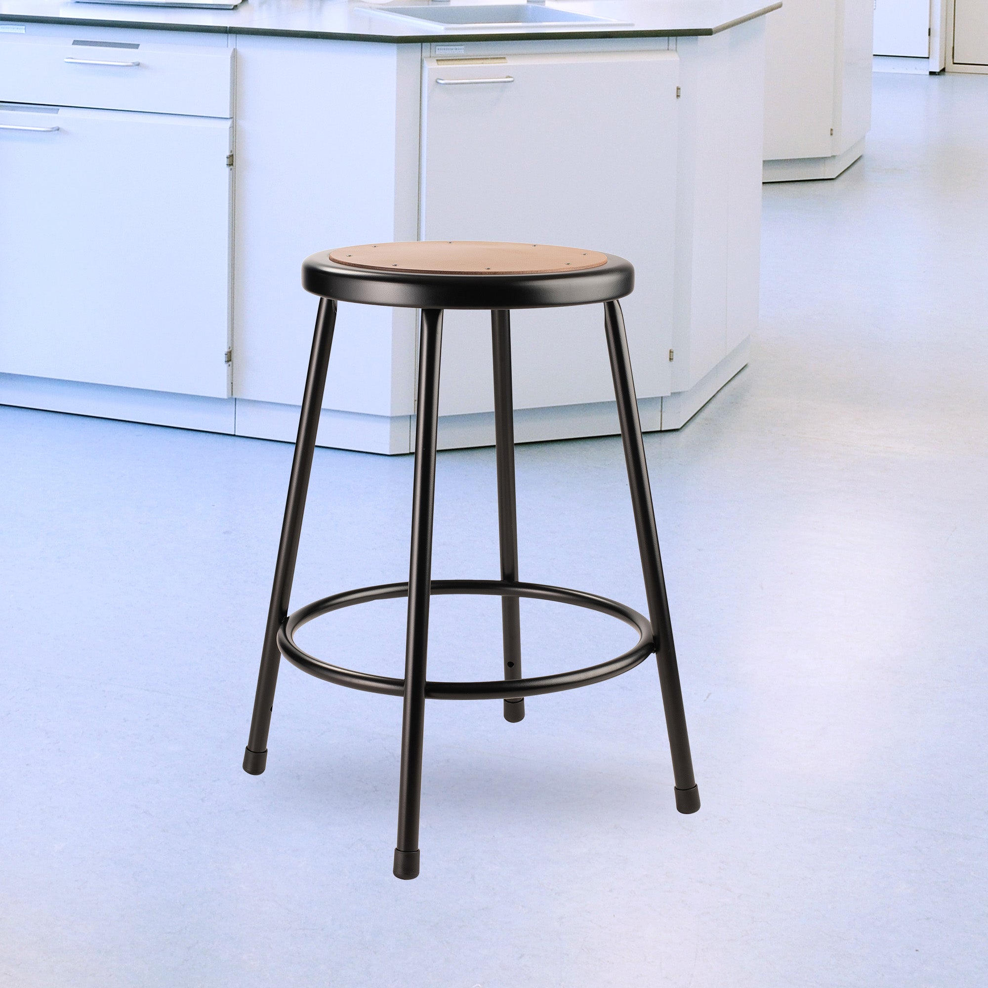 National Public Seating 24.5" Steel Stool Supports 500 Pounds, Black (Used) - VMInnovations