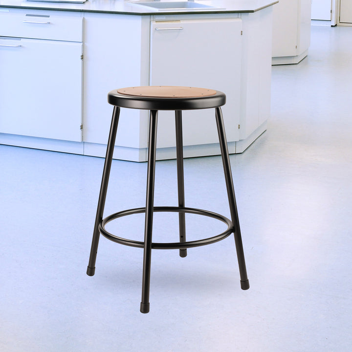 National Public Seating 24.5" Steel Stool Supports 500 Pounds, Black (Used) - VMInnovations