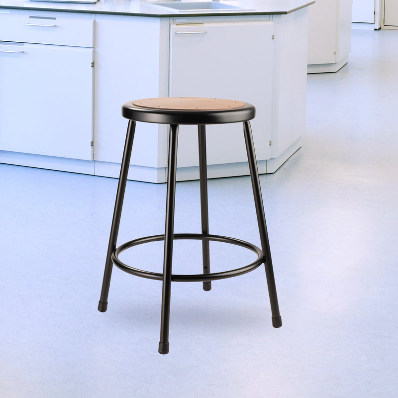 National Public Seating 24.5" Steel Stool Supports 500 Pounds, Black (Used)