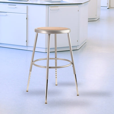 National Public Seating 18" Adjustable Height Steel Stool, Grey (Open Box)