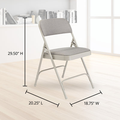 NPS 2200 Series 2" Cushion Fabric Folding Chair, Greystone, 4 Pack (Used) - VMInnovations