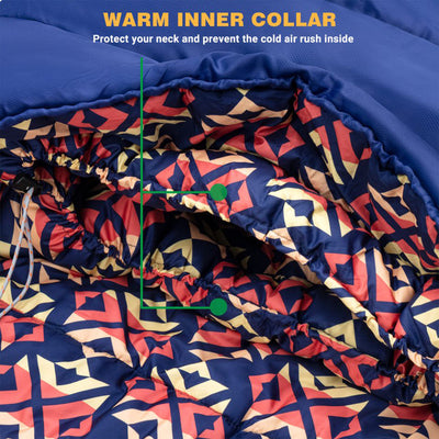 KingCamp 30 Degree Adult Sleeping Bag for Camping & Backpacking, Navy (Open Box) - VMInnovations