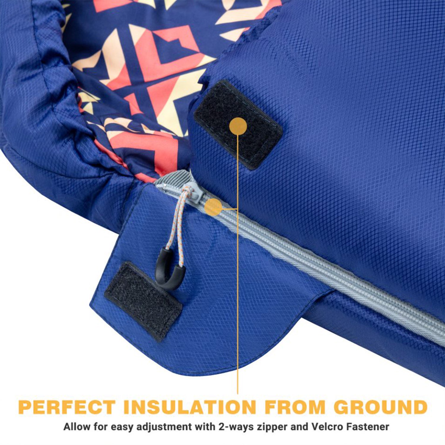 KingCamp 30 Degree Adult Sleeping Bag for Camping & Backpacking, Navy (Open Box) - VMInnovations