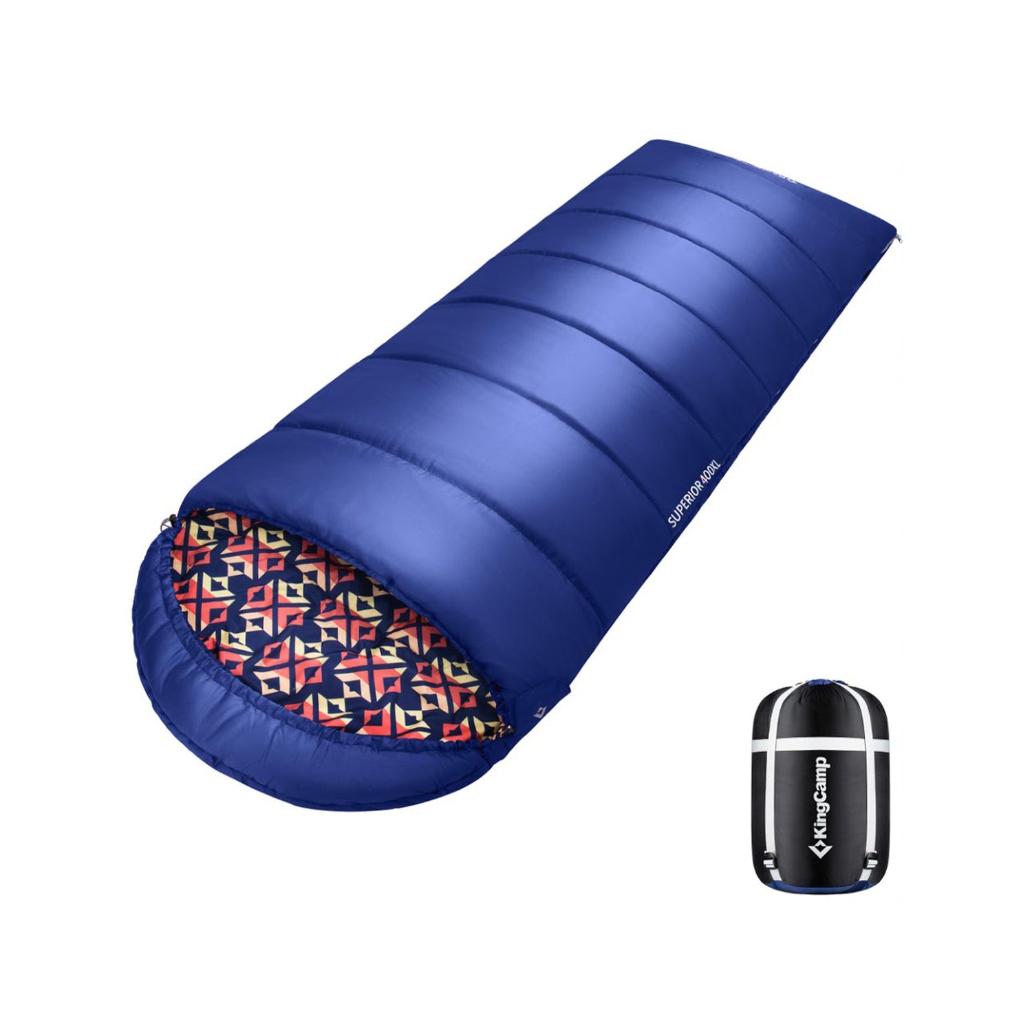 KingCamp 30 Degree Adult Sleeping Bag for Camping & Backpacking, Navy (Open Box) - VMInnovations