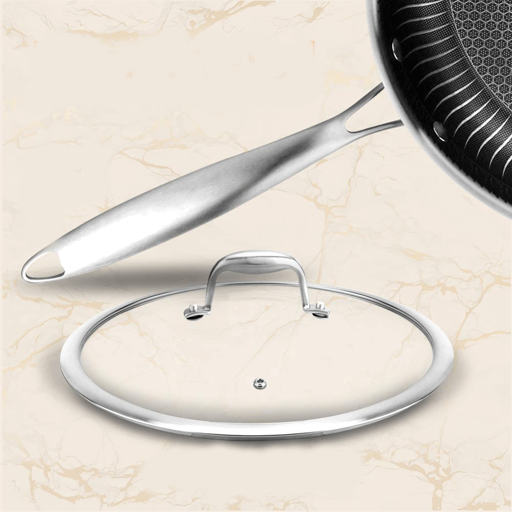 NutriChef 7 Piece Nonstick Stainless Steel Kitchen Cookware Pan Set with Lids - VMInnovations