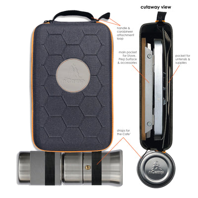 nCamp K2G 5 Piece Stove Prep Surface, Adapter, Cafe & Case Camping Set(Open Box)