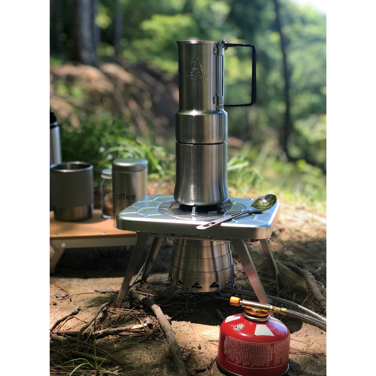 nCamp K2G 5 Piece Stove Prep Surface, Adapter, Cafe & Case Camping Set(Open Box)