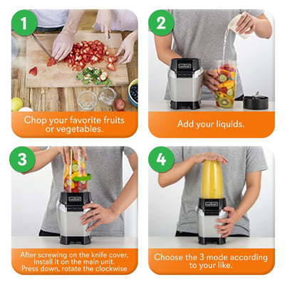 NutriChef Professional Home Kitchen Power Pro Mini Countertop Blender (Open Box) - VMInnovations