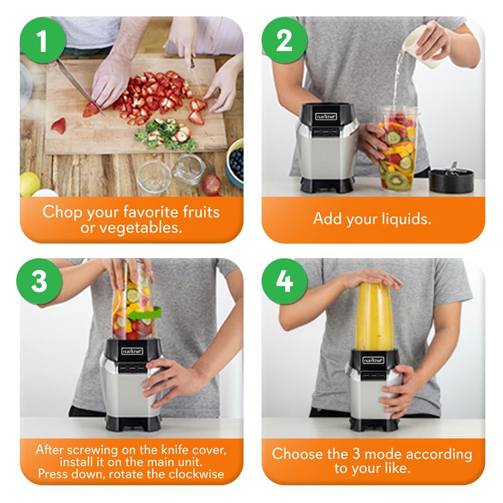 NutriChef Professional Home Kitchen Power Pro Mini Countertop Blender (Open Box) - VMInnovations