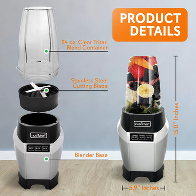 NutriChef Professional Home Kitchen Power Pro Mini Countertop Blender (Open Box) - VMInnovations
