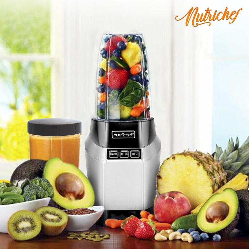 NutriChef NCBL1000 Home Kitchen Power Pro Mini Countertop Blender (Used)