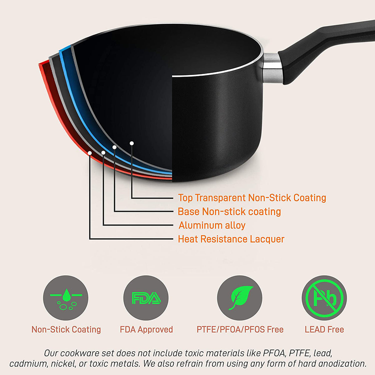 NutriChef Nonstick Cooking Kitchen Cookware Pots and Pan, 52 Piece Set, Black