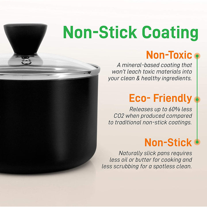 NutriChef Nonstick Cooking Kitchen Cookware Pots and Pan, 26 Piece Set, Black - VMInnovations